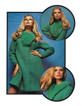 1960s Dress Coat Knit Fur Collar in Short/Long Length - Knit pattern (PDF 6936) - $3.75