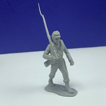 Louis Marx civil war toy soldier gray south confederate vtg figure infan... - $13.81