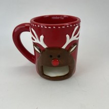 Mudpie Reindeer Fuel mug cup with cookie snack holder Christmas Winter Coffee - £7.81 GBP