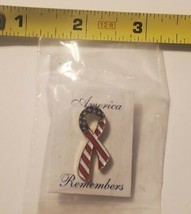 America Remembers - Red, White &amp; Blue  Ribbon Pin NEW - £8.06 GBP
