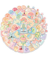 50 pieces cute pink flowers waterproof decoration sticker - £8.77 GBP