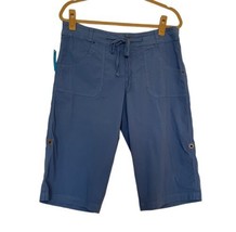 Fresh Produce Safari Stretch Broadcloth Pedal Pushers Shorts Blue Size L - £34.90 GBP