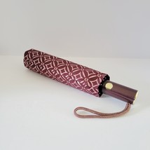 Michael Kors Travel Umbrella Push Button Folding Oxblood 35F4RTFN1M - $59.38
