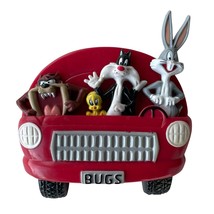 997 Looney Tunes Bugs Bunny Sylvester &amp; Tweety Taz Magnets Red Car 4 Pieces - £28.48 GBP