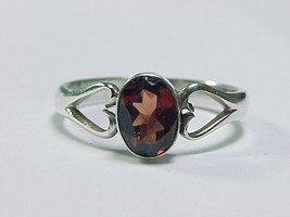 Simulated GARNET Oval-Cut Vintage RING in Sterling Silver with Open-Cut ... - £30.44 GBP
