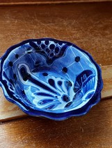 Small Mexico Signed Blue &amp; White Ceramic Trinket Bowl or Other Use – 1.25 inches - £7.41 GBP