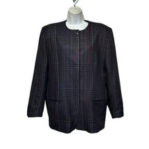 vintage kelly harper Herringbone tweed wool blazer USA size 16 - £30.49 GBP