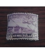 000 VTG Iraq Airmail 100 Fils Stamp Airplane Train Bridge - £10.21 GBP