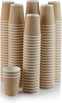 8oz 12oz Disposable Kraft Ripple Brown Paper Cup For Tea Coffee And Cold Drinks - £12.08 GBP+