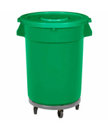 32 Gallon Trash Can Ingredient Bin Lid Dolly Commercial Kit Recycling NS... - £109.03 GBP