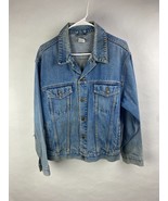Mens L Vintage 1990s Light-Blue Trucker Denim Jacket - Button Up, Chest ... - £29.19 GBP