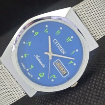 Vintage Citizen Auto 8200 Japan Men Refurbished Arabic Blue Watch 550e-a290789-6 - £17.56 GBP