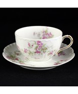 Haviland Limoges Schleiger 244D Pink Rose Daisy Floral Cup &amp; Saucer Set ... - £35.78 GBP