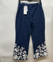 Cambridge Dry Good Womens Capri Pants Screen Print Floral Blue Denim Size 8 - £13.92 GBP