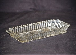 Old Vintage Clear Relish Serving Candy Nut Dish Ribbed w Sawtooth Edges - £15.52 GBP