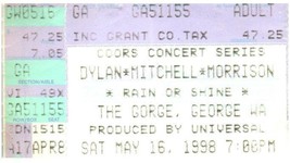 Bob Dylan Mitchell Morrison Concert Ticket Stub Peut 16 1998 The Gorge Seattle - £26.51 GBP