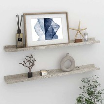 vidaXL Wall Shelves 2 pcs Concrete Gray 31.5&quot;x3.5&quot;x1.2&quot; - £52.23 GBP