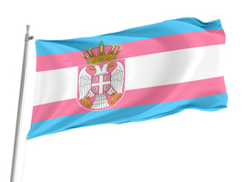 Trans Pride Flag Serbia  3x5 outdoor, Size -3x5Ft / 90x150cm, Garden flags - £23.79 GBP