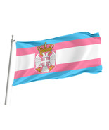 Trans Pride Flag Serbia  3x5 outdoor, Size -3x5Ft / 90x150cm, Garden flags - $40.41 CAD