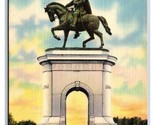General Sam Houston Monumento Houston Texas Tx Unp Lino Cartolina N18 - $3.35
