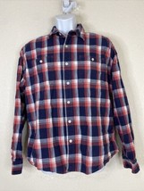 Wrangler Men Size L Multicolor Plaid Flex Comfort Button Up Shirt Long Sleeve - $8.17