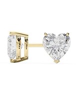 18k Yellow Gold Heart Shape Diamond Stud Earrings 1 Carat - $96,812.40 MXN