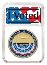 24K Gold-Plated I Voted Trump 2024 President Colorized Tribute w/Display... - $9.95