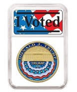 24K Gold-Plated I Voted Trump 2024 President Colorized Tribute w/Display... - $183.36 MXN