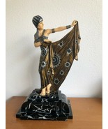 Large figurine Egyptian dancer art deco style . Resin on marble  base.  ... - £366.44 GBP