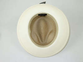 Men's Milani Straw Braided Fedora Hat Soft Crushable FDS-006 Ivory/Cognac image 5