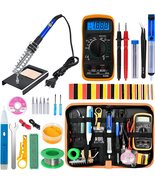 Soldering Iron Kit, 60W Adjustable Temperature, Digital Multimeter, 5Pcs... - £19.26 GBP