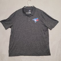 Toronto Blue Jays Men&#39;s Polo Shirt Size 2XL XXL Genuine Merchandise Gray... - $16.87