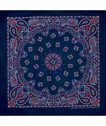 Carolina Creative Bandanna (Dark Blue/Red) Paisley Print 22" x 22" Hav-A-Hank - $8.45