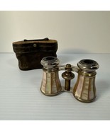 Antique Pair of Mother of Pearl French Opera Glasses Binoculars w Leathe... - $49.95