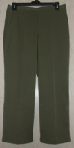 New Womens Alfred Dunner Olive Green Pull On Pant W/ Pockets Size 14 - £18.93 GBP