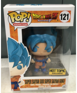Funko Pop Dragon Ball Z Super Saiyan God Goku Blue 121 Hot Topic VAULTED - £30.68 GBP