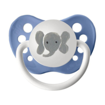 Elephant Baby Pacifier - Ulubulu - Blue Binky - 6-18 months- Boys- Jungle Safari - £6.25 GBP