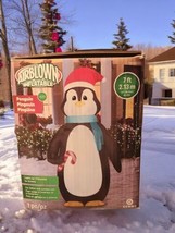 Gemmy Airblown Inflatable Christmas Penguin 7&#39;’ Tall Working Condition OOP Rare - £38.66 GBP