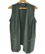 Chicos Travelers Vest Jacket Sleeveless Size 1 / M Olive Green Travel Co... - $33.41