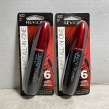 Revlon Ultimate All-In-One Mascara 502 BLACK 2 Tubes Volume Length Lift - £14.97 GBP