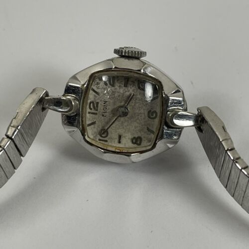 Vintage Elgin Cocktail Watch For Parts Repair 742 Movement R.G.P. Bezel - $11.46