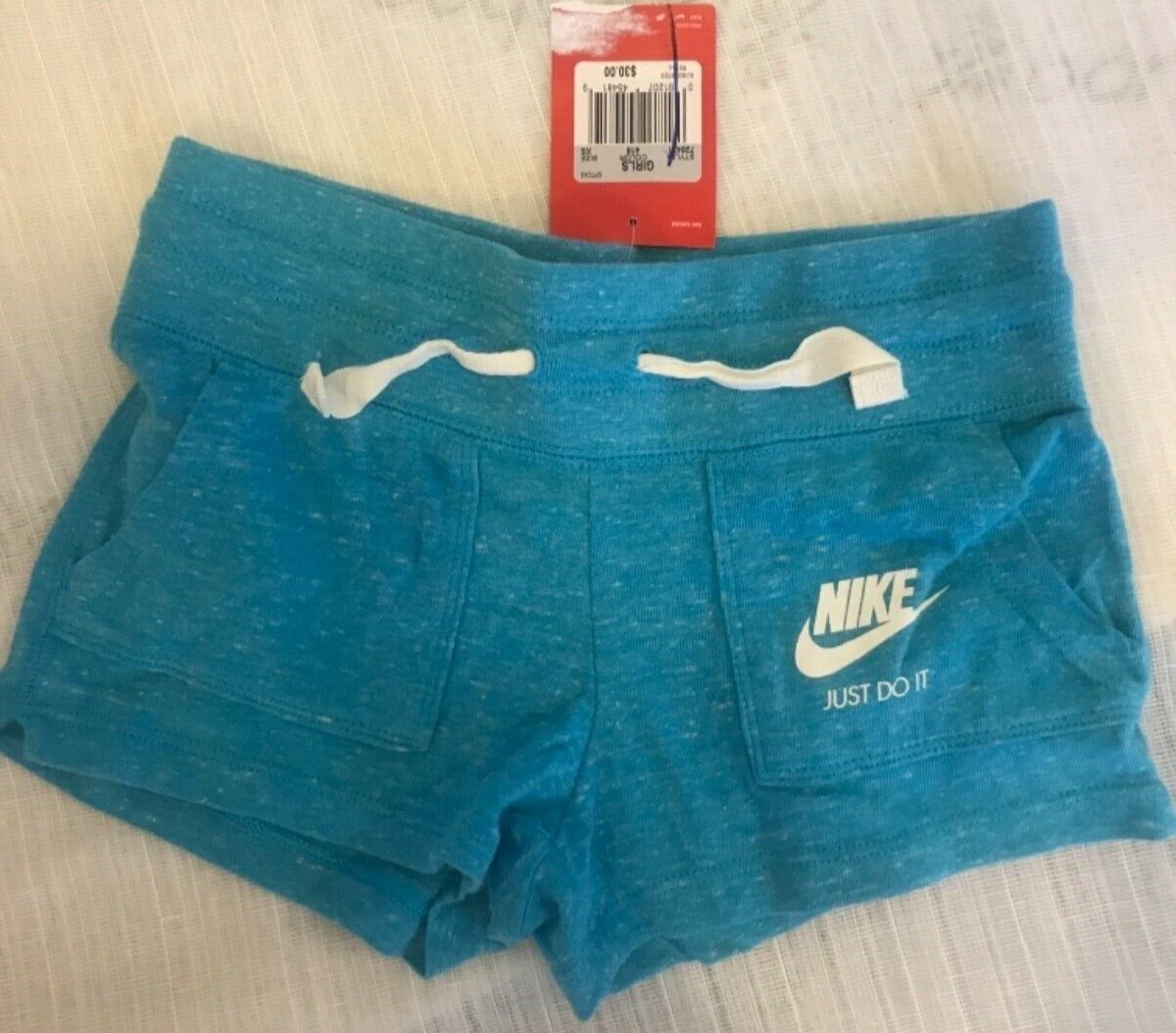 Nike Just do it Kids Girls light blue Atheletic shorts Size XS - £12.45 GBP