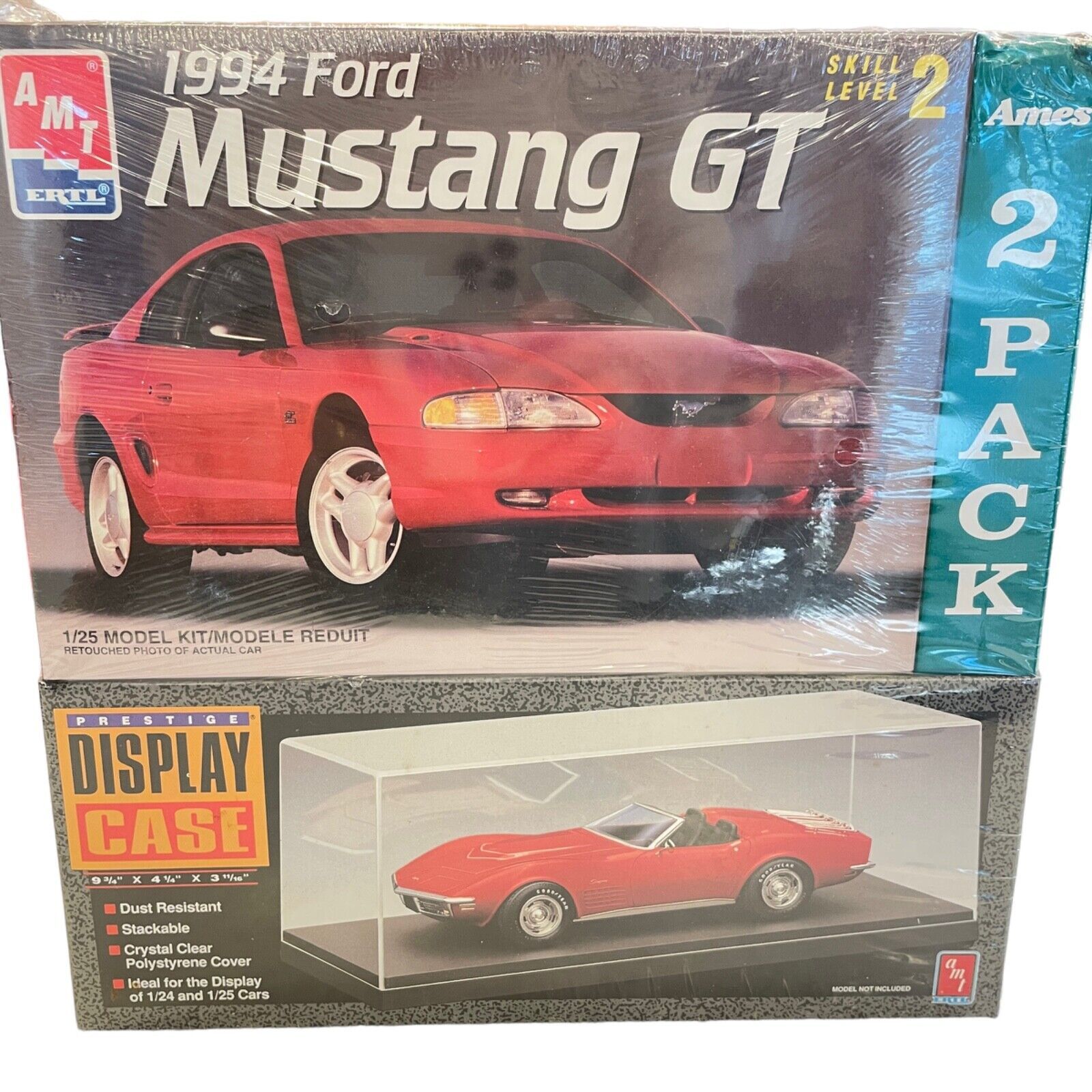 Primary image for Ford Mustang GT 1994 AMT Ertl  Model Car Kit with Bonus Display Case New Sealed