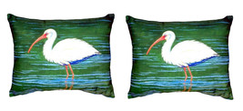 Pair of Betsy Drake Dick’s White Ibis No Cord Pillows 16 Inch X 20 Inch - £62.14 GBP