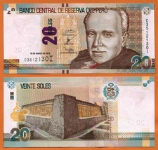 PERU 2016 UNC 20 Peruvian Nuevo Soles Banknote Money Bill P- NEW - £8.90 GBP