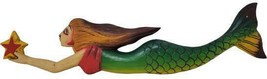 23&quot; Hand Painted Wooden Mermaid Wall Art Beach House Pub Tiki Bar Pool Decor - £15.47 GBP+