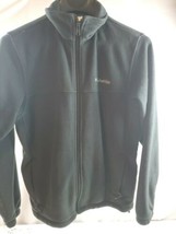 Columbia Fleece Full Zip Up Jacket Mens Size Mediu Black Long Sleeve GREAT CLEAN - £17.50 GBP