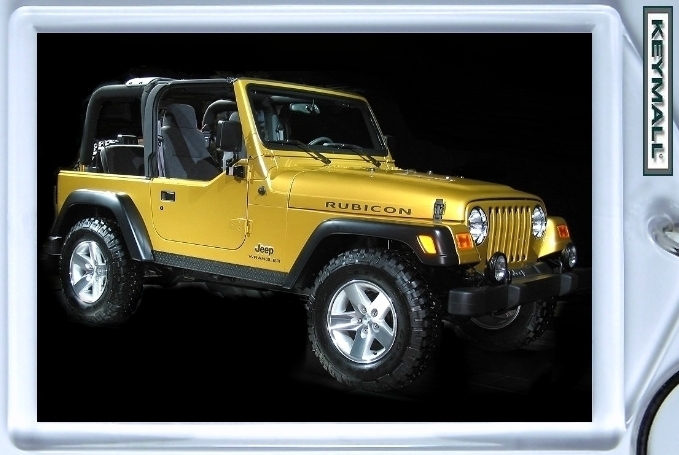 KEYTAG GOLD JEEP WRANGLER RUBICON KEYRING KEY CHAIN FOB