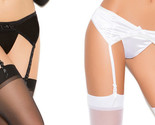 Satin Garter Belt Stretch Adjustable Garters Bow Bridal Lingerie 1970 - $14.84+