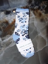 Janie and Jack Floral Blue/White Scalloped Socks Size 2T-3 Toddler/Girl&#39;... - £7.81 GBP